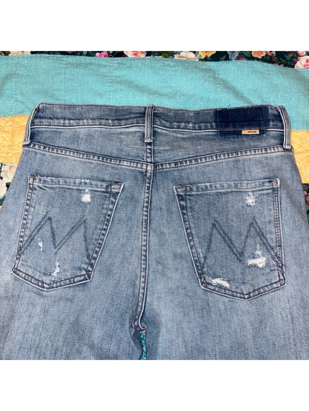 Mother Superior $278 Woman’s 28 The Scrapper Cuff Ankle Frey Denim Jeans - Picture 4 of 9